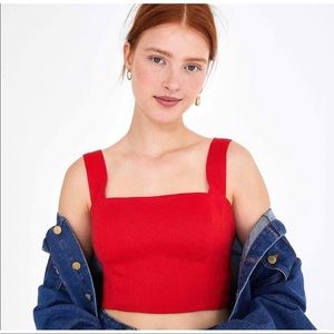 NWT FARM Rio Wide Strap Crop Top XS